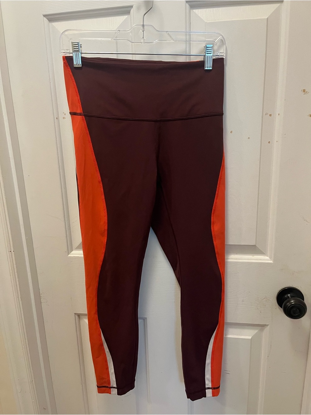 🍋LIKE NEW Lululemon Kick Serve Sweat Bordeaux Drama/Vivid Flame 25” Tight - Sz 8